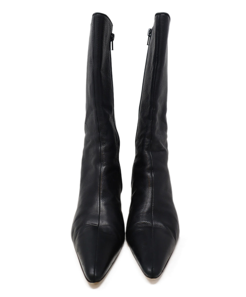 Manolo Blahnik Black Leather Booties 3