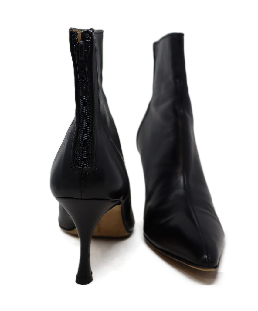 Manolo Blahnik Black Leather Booties 2