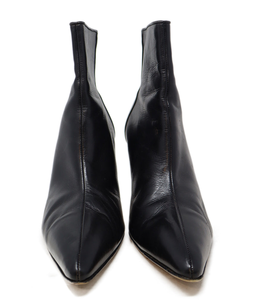 Manolo Blahnik Black Leather Booties 3