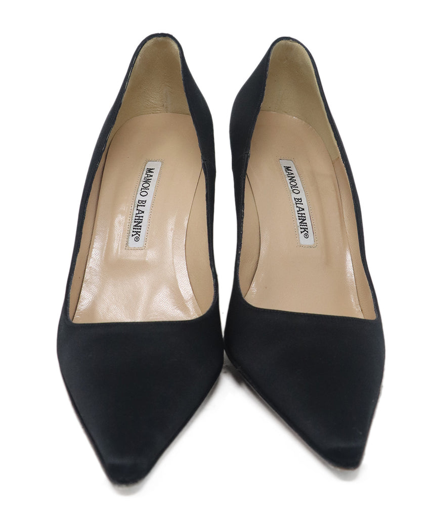 Manolo Blahnik Black Satin Heels 3