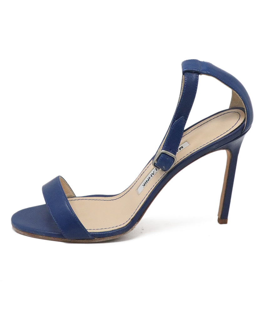 Manolo Blahnik Blue Leather Heels 1