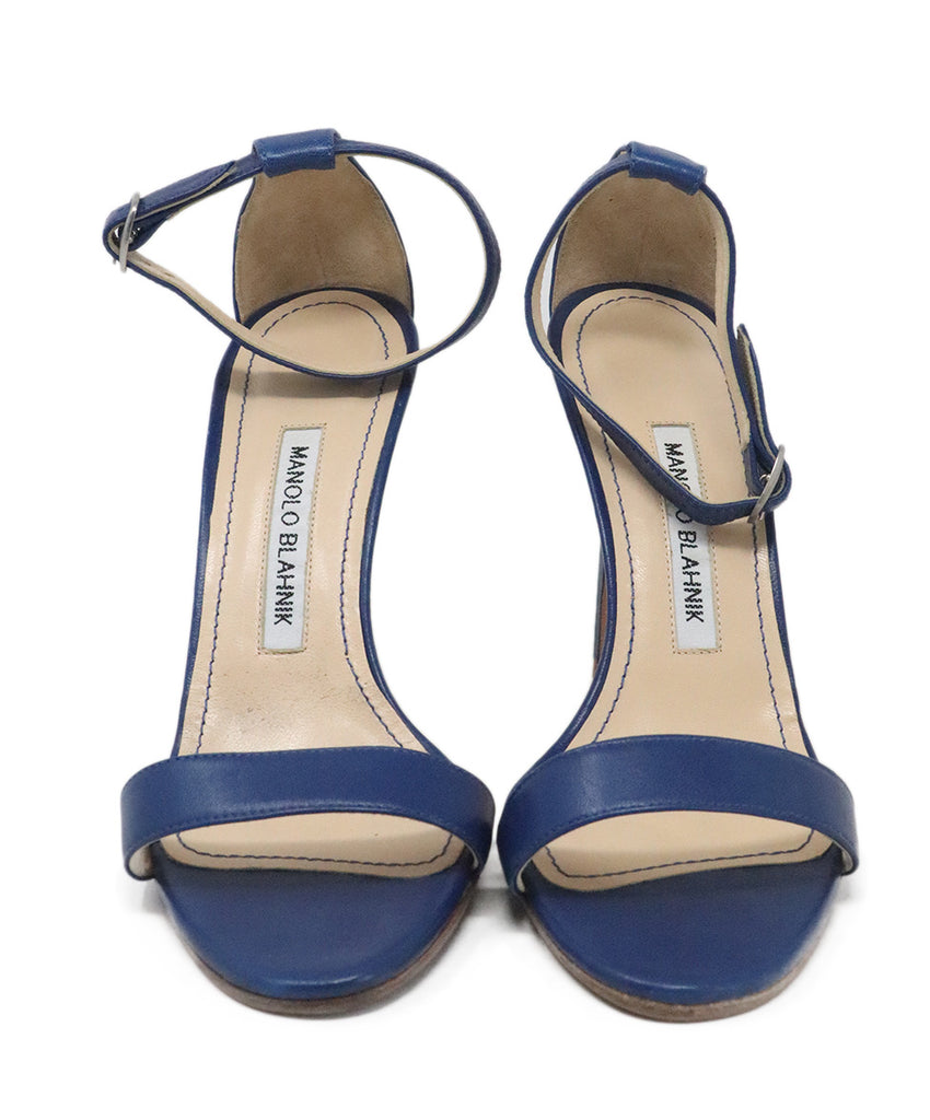 Manolo Blahnik Blue Leather Heels 3