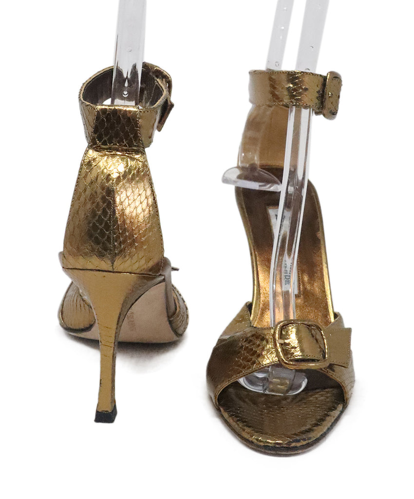 Manolo Blahnik Copper Snake Skin Sandals 2