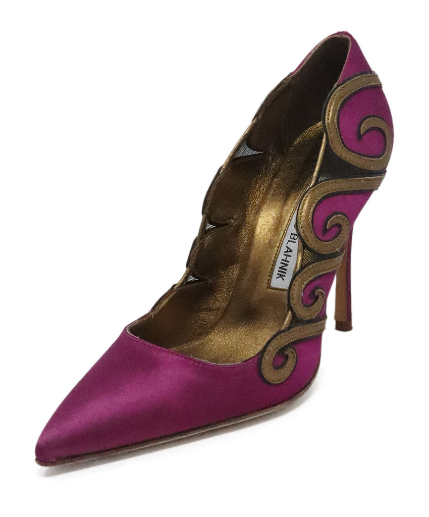 Manolo Blahnik Fuchsia & Bronze Heels 