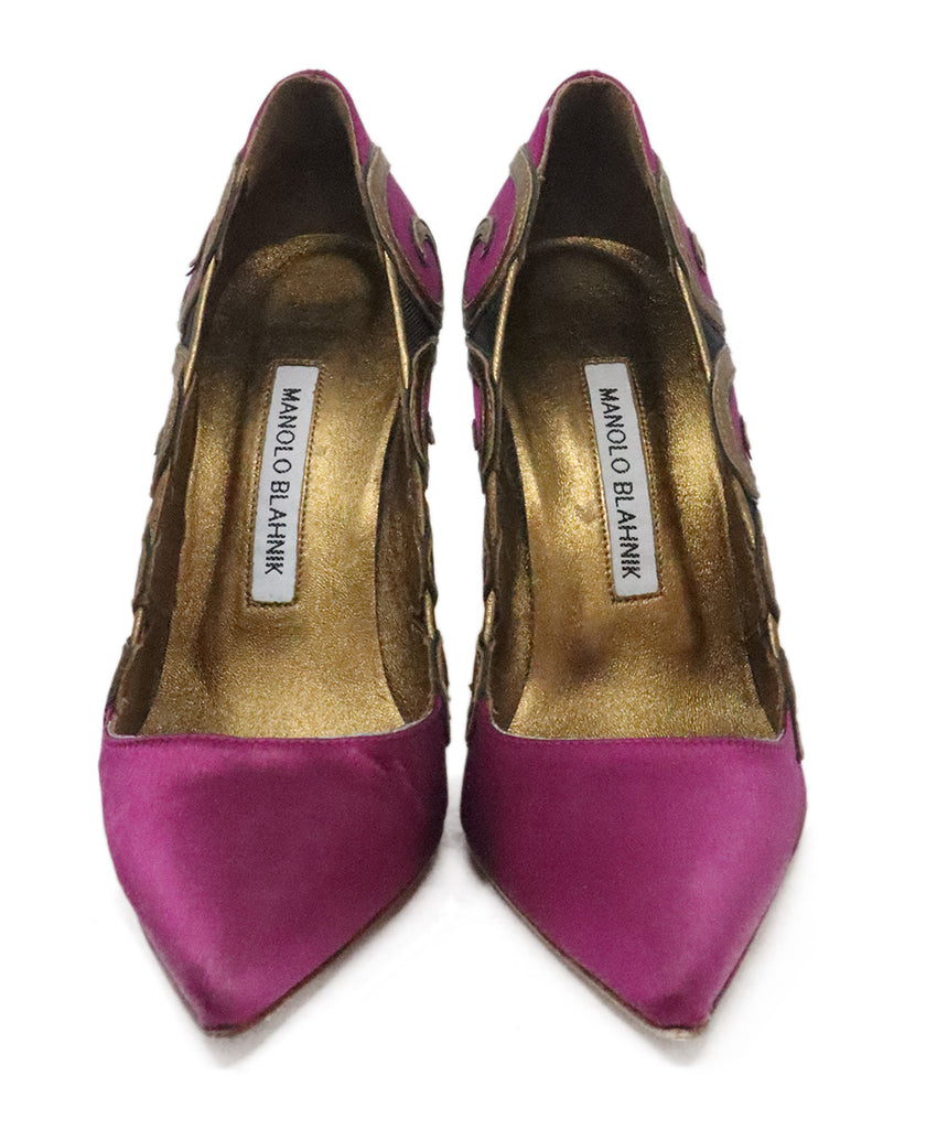 Manolo Blahnik Fuchsia & Bronze Heels 3