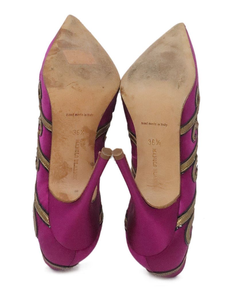 Manolo Blahnik Fuchsia & Bronze Heels 4