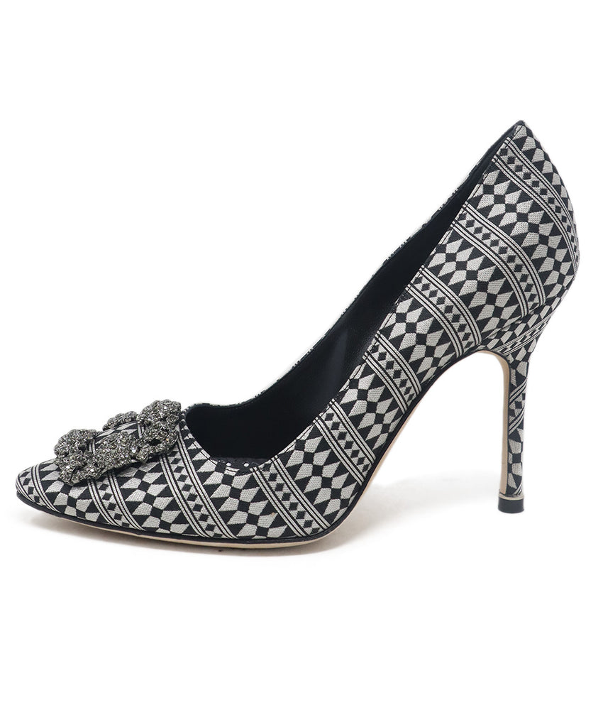 Manolo Blahnik Black & Silver Rhinestone Heels 1