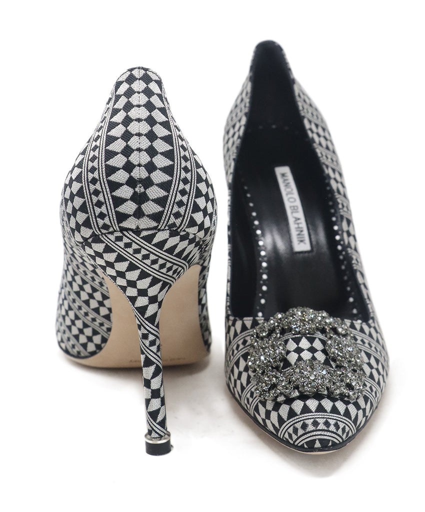 Manolo Blahnik Black & Silver Rhinestone Heels 2