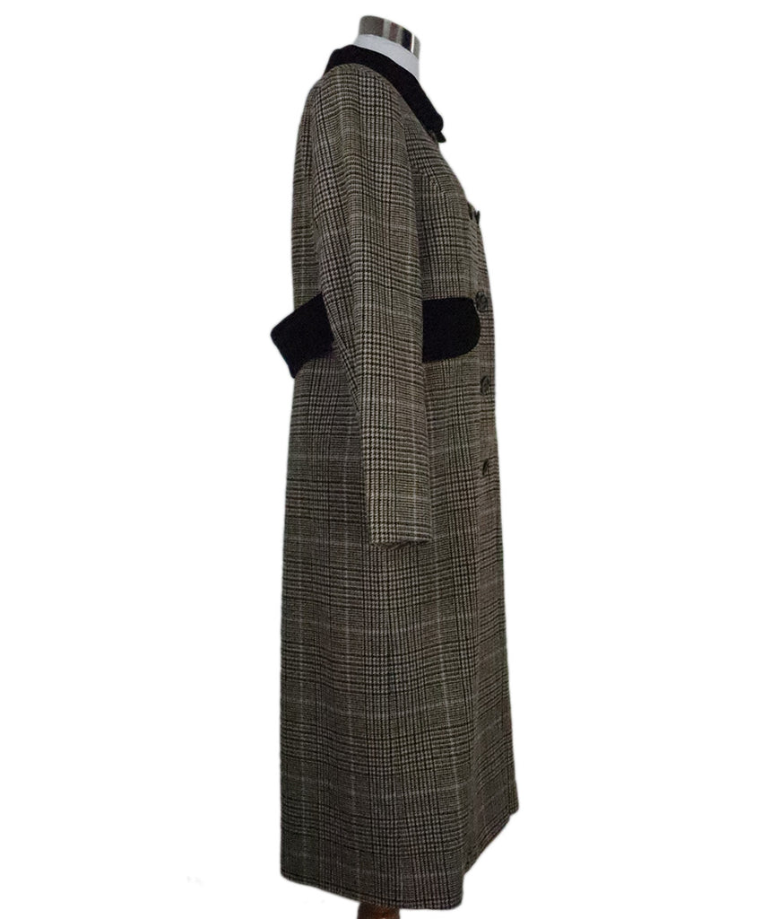 Manoush Black & Brown Plaid Wool Coat 1