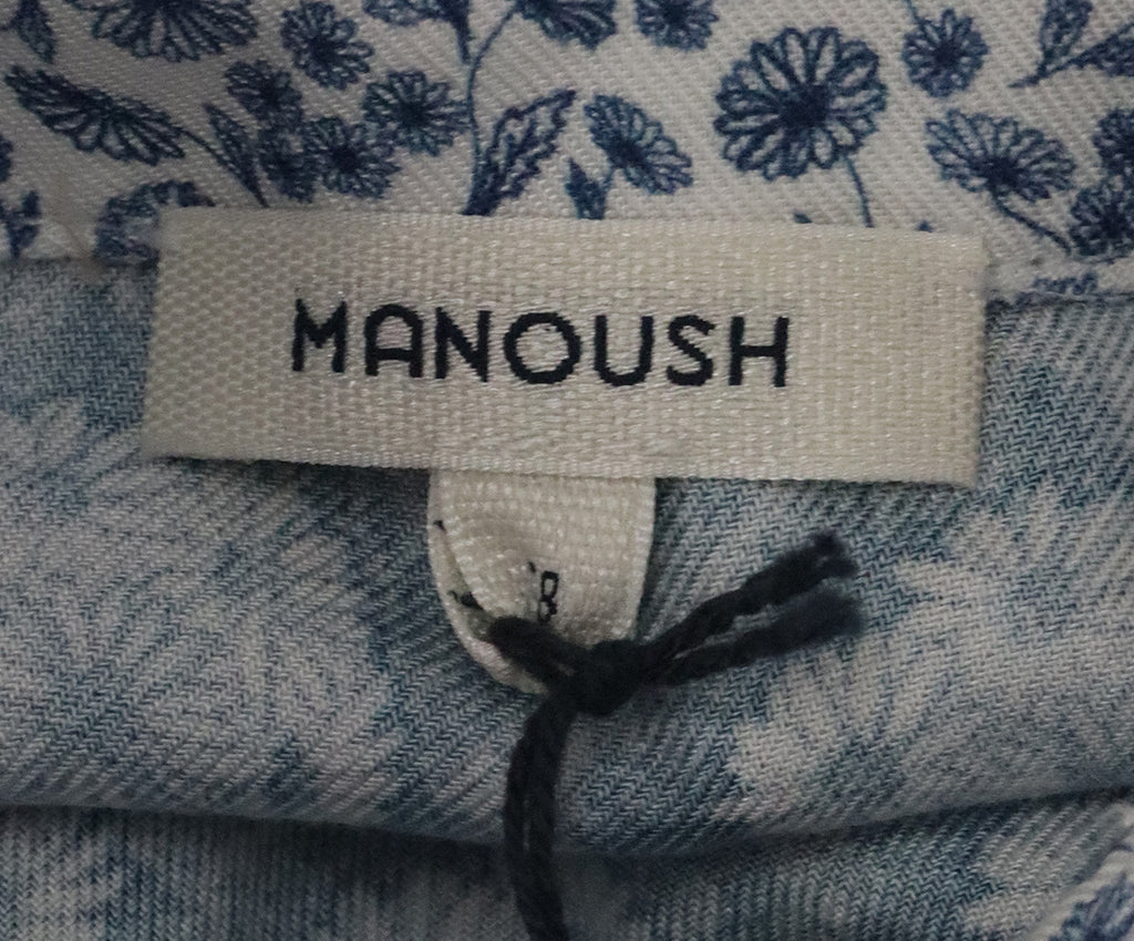 Manoush Blue & White Floral Print Blouse 3