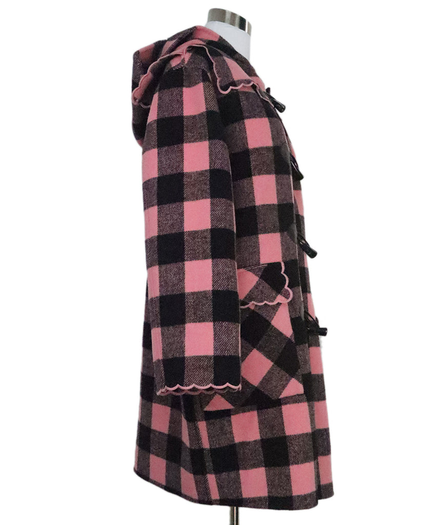 Manoush Black & Pink Check Wool Coat 1