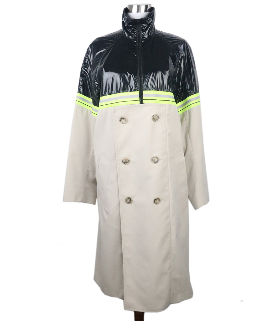 Margiela Black & Khaki Cotton Polyurethane Trenchcoat 