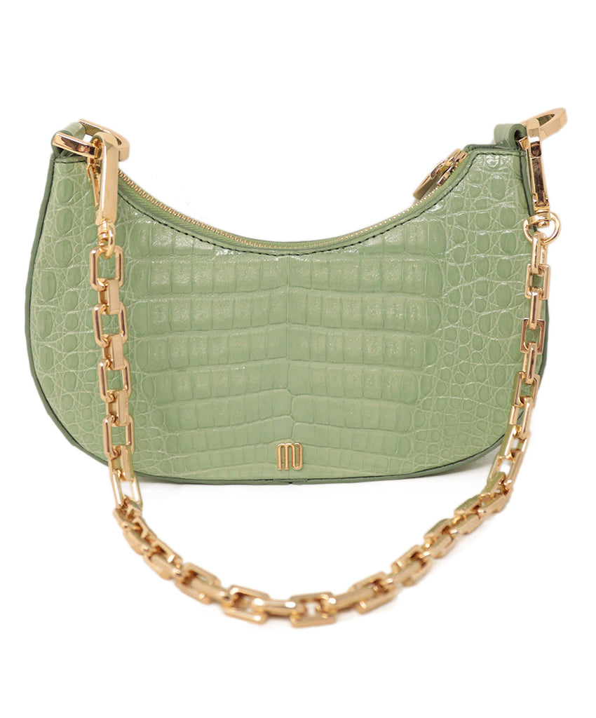 Maria Oliver Mint Green Crocodile Small Mia Bag 