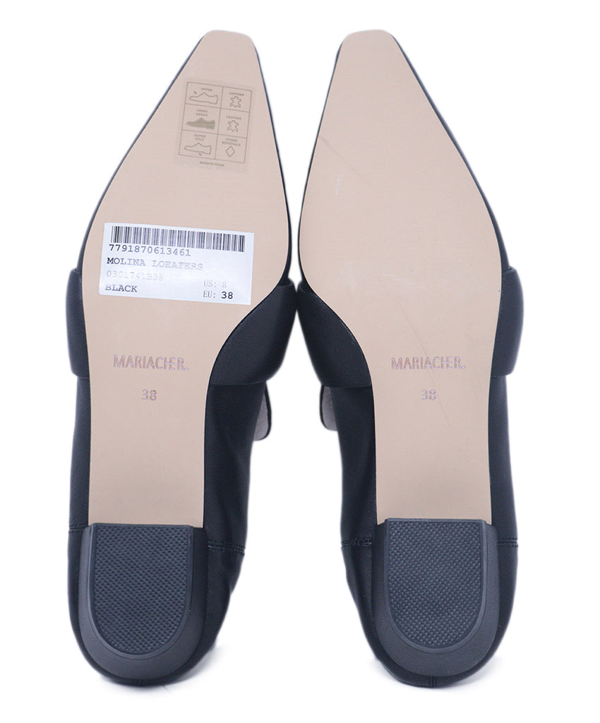 Mariacher Black Leather Flats 4