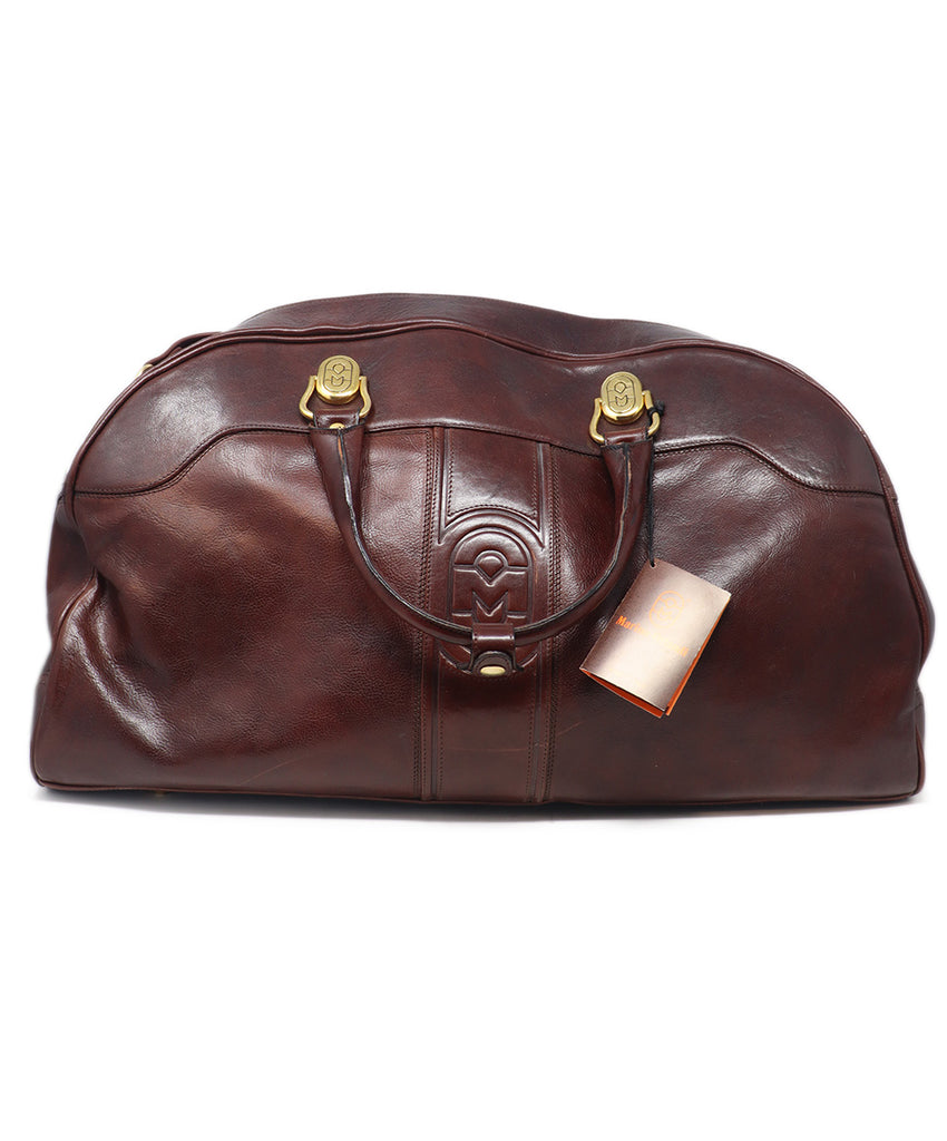 Marino Orlandi Burgundy Leather Duffle Bag 