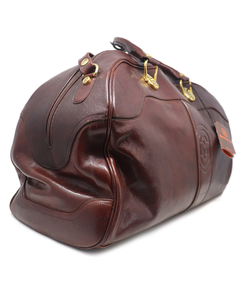 Marino Orlandi Burgundy Leather Duffle Bag 1