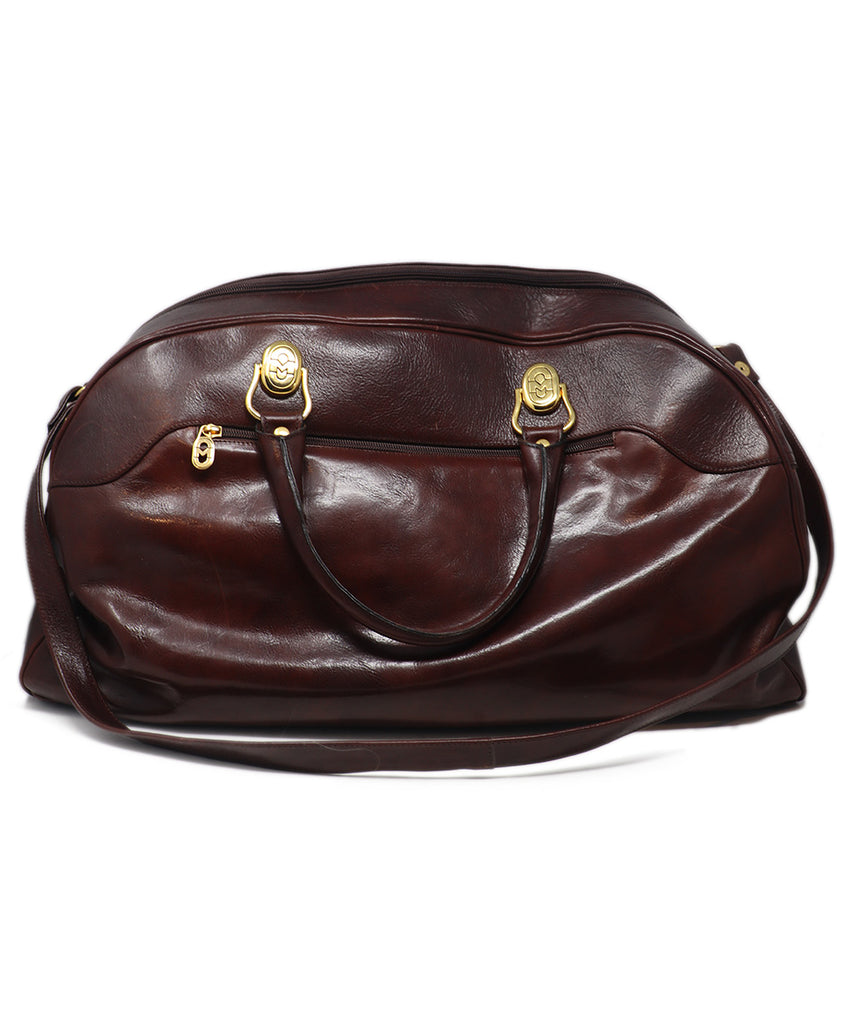 Marino Orlandi Burgundy Leather Duffle Bag 2