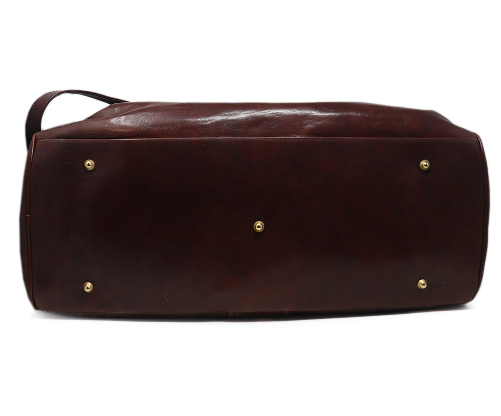 Marino Orlandi Burgundy Leather Duffle Bag 3