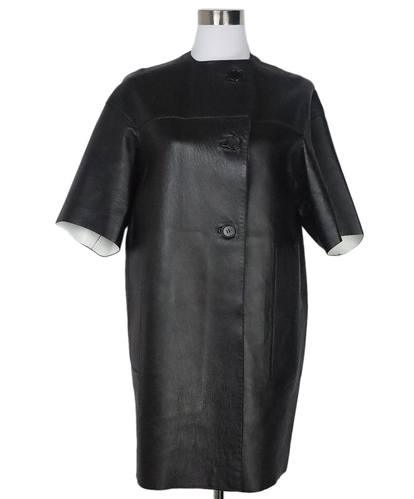 Marni Black Leather Coat 