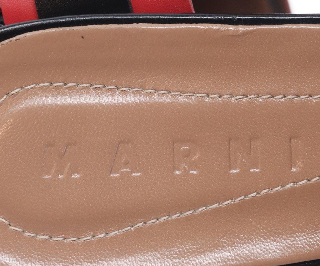 Marni Black & Red Leather Mules 5