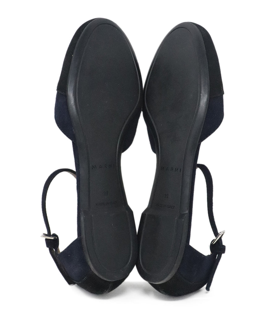 Marni Navy & Black Suede Flats 4