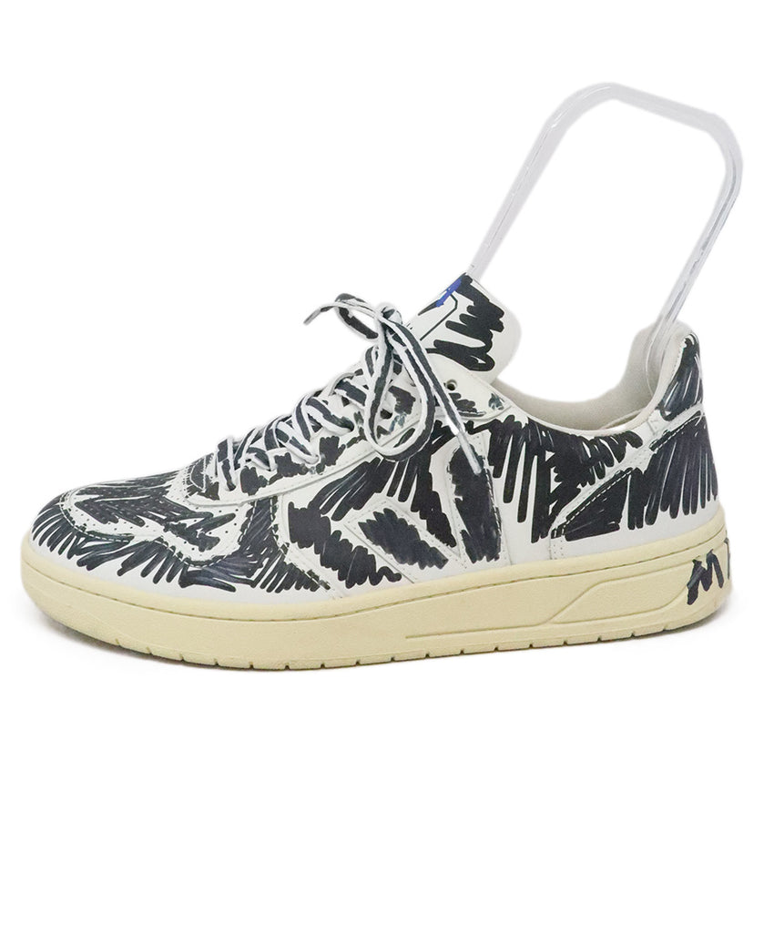 Marni x Veja B&W Print Leather Sneakers 1