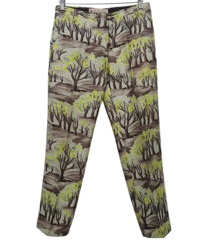 Marni Yellow & Brown Tree Print Pants 