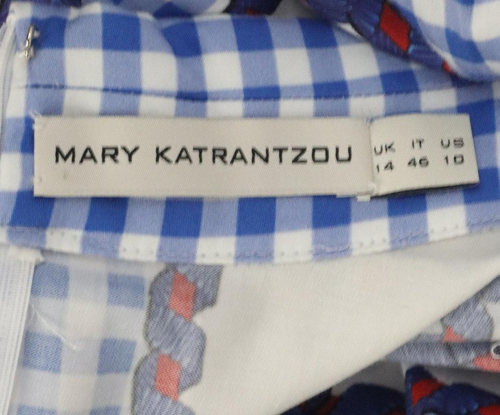 Mary Katrantzou Blue & White Print Dress 3