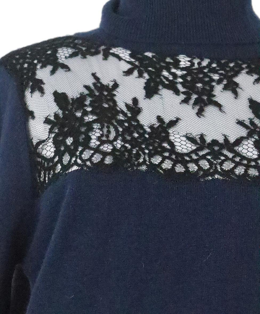 Mason Navy Cashmere & Black Lace Sweater 5