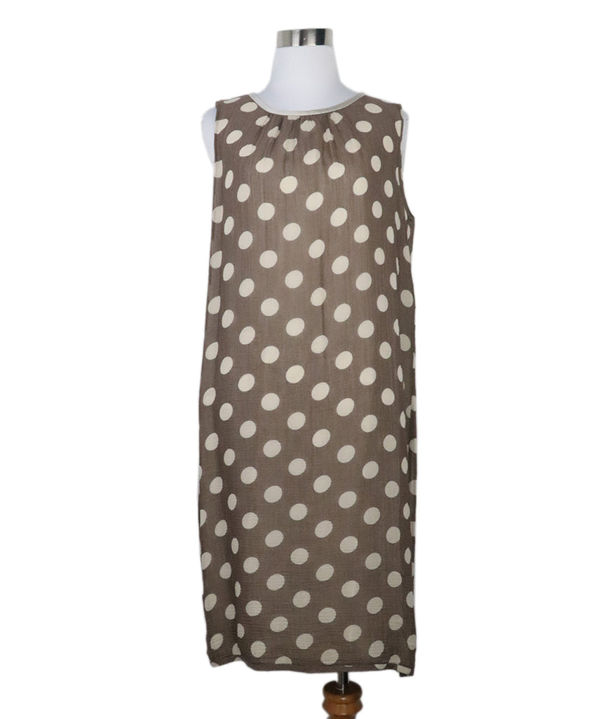 Max Mara Brown & Beige Polka Dot Dress 