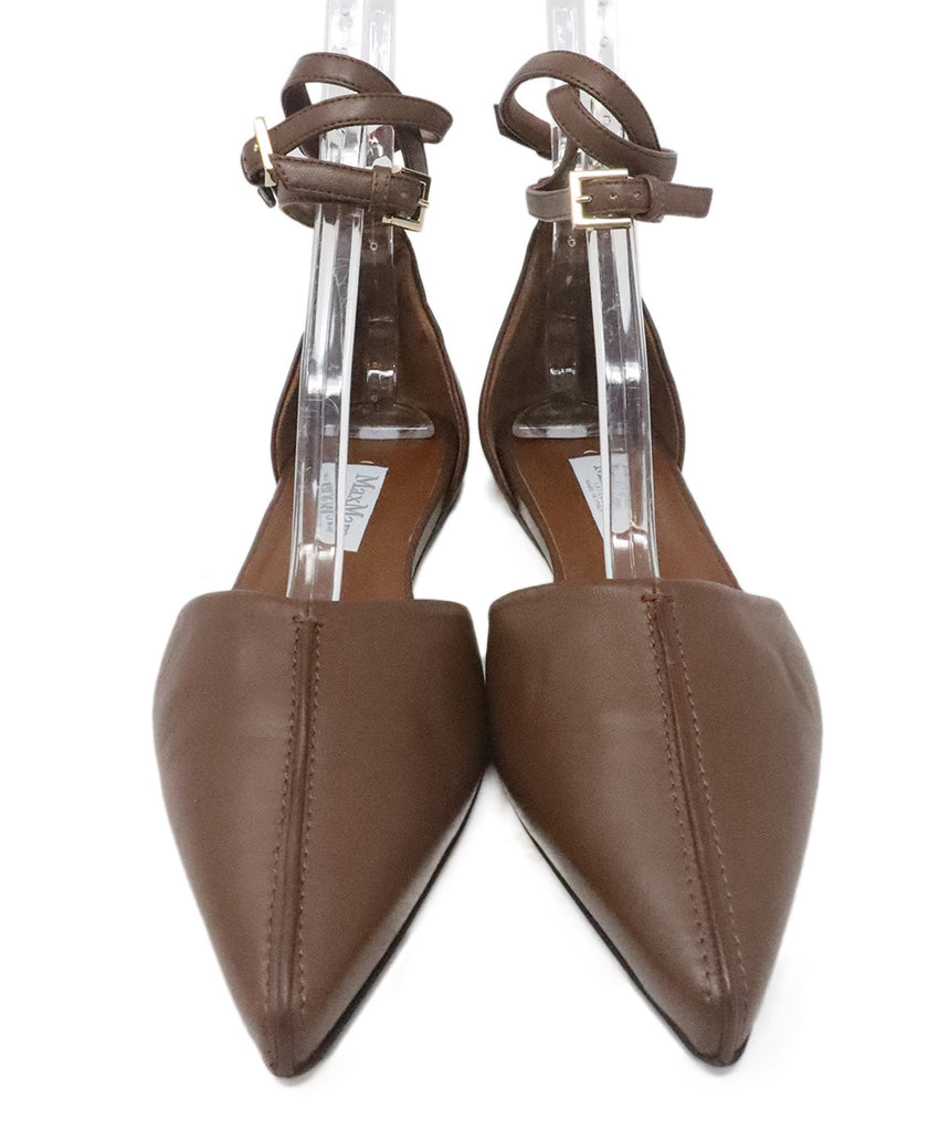 Max Mara Brown Leather Flats 