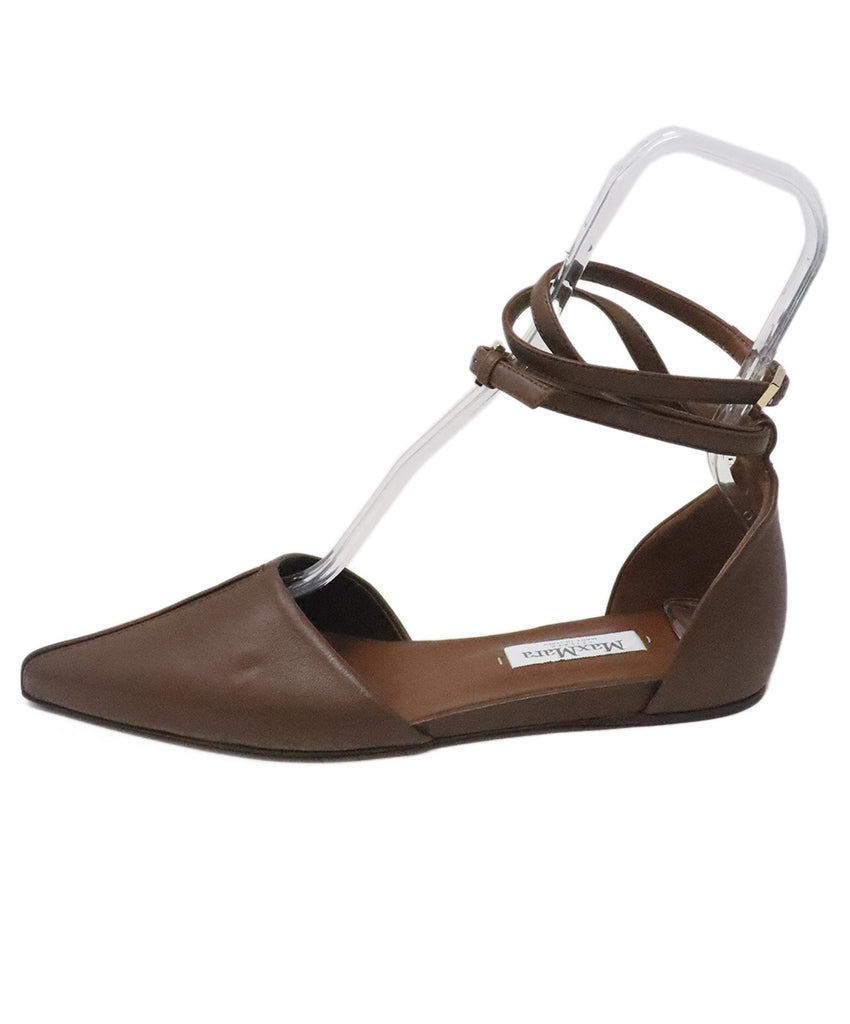 Max Mara Brown Leather Flats 3