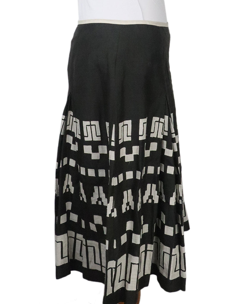 Max Mara Charcoal & Ivory Cotton Skirt 1