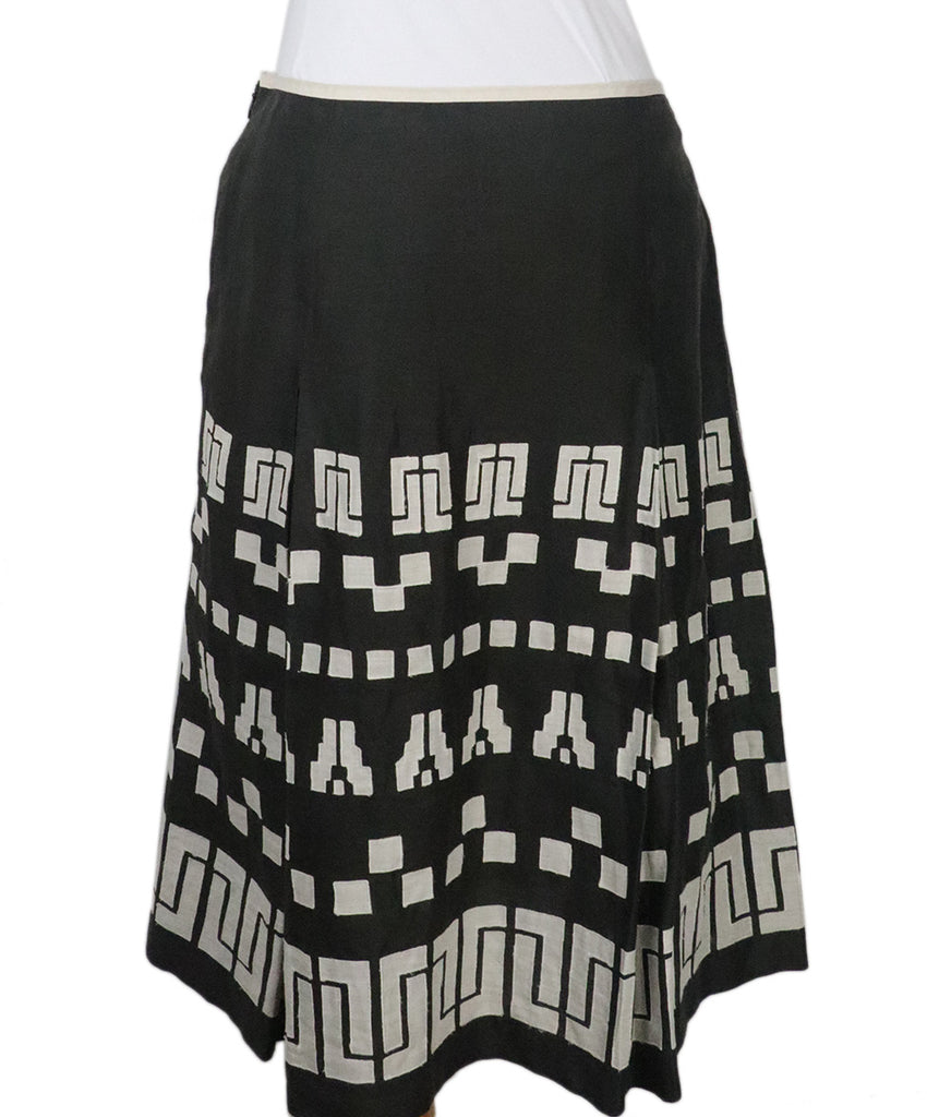 Max Mara Charcoal & Ivory Cotton Skirt 2