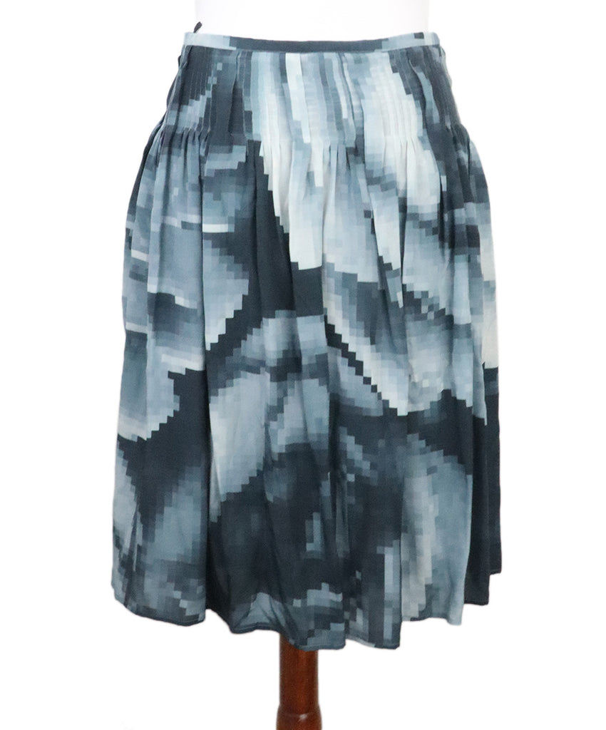 Max Mara Navy Print Silk Skirt 2