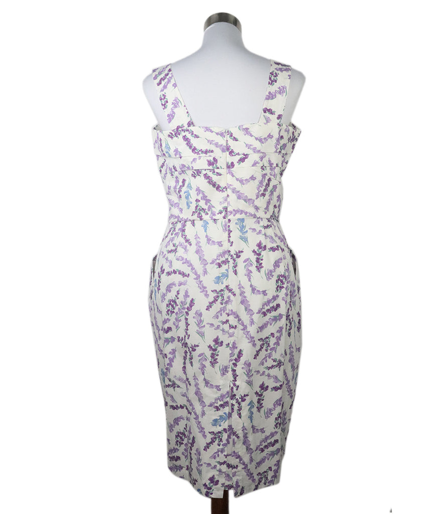 Max Mara White & Lilac Floral Print Dress 2