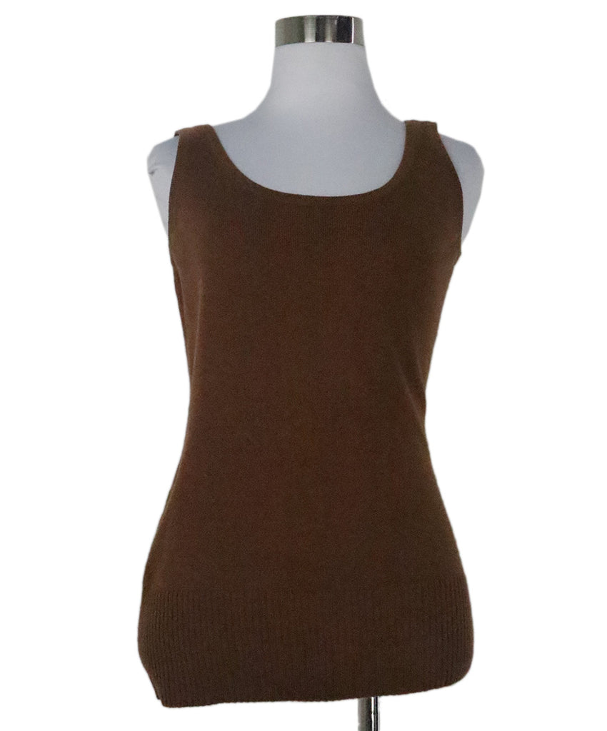 Michael Kors Brown Cashmere Tank Top 