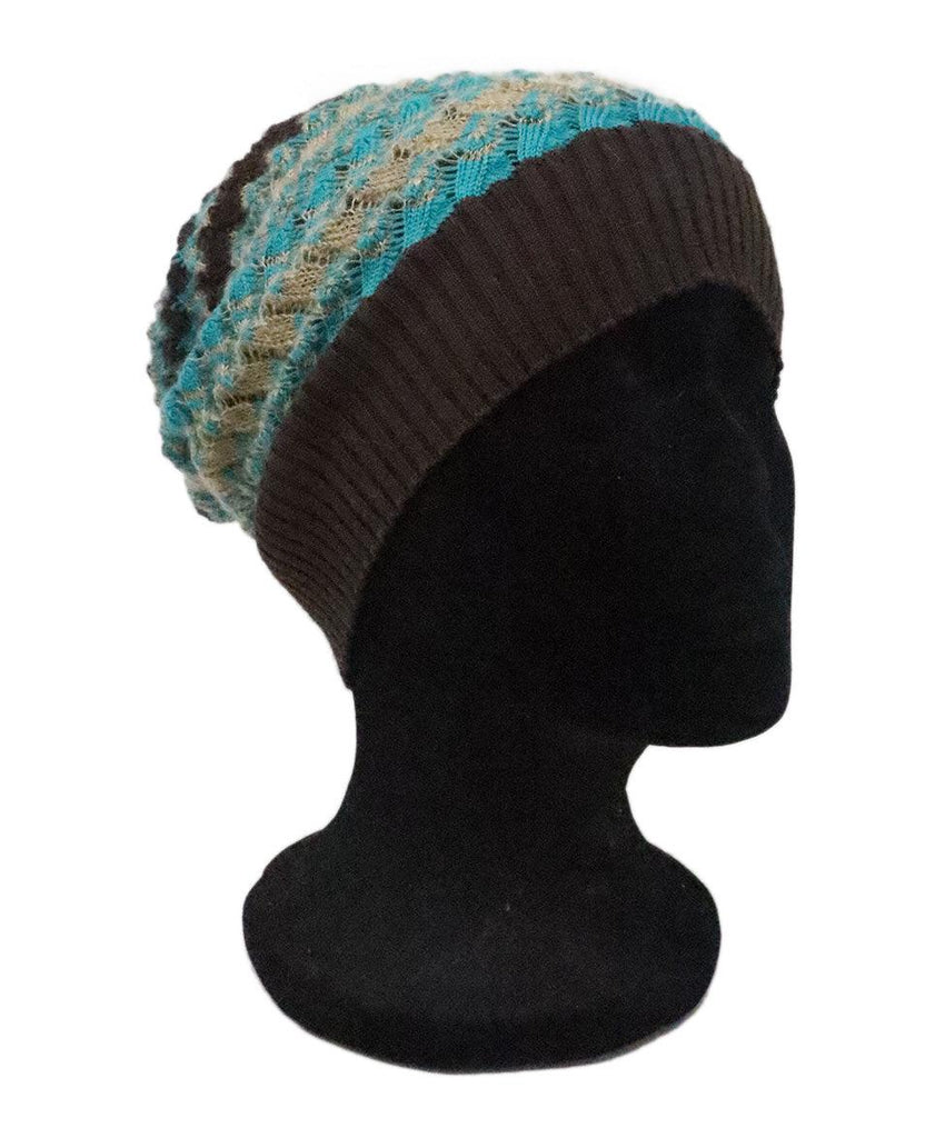 Missoni Brown & Teal Knit Hat - Michael's Consignment NYC