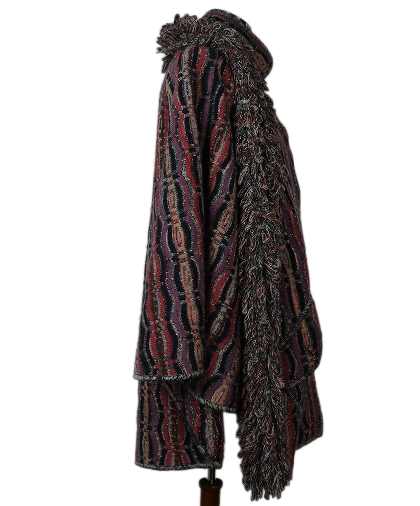 Missoni Purple Knit Wool Poncho 1