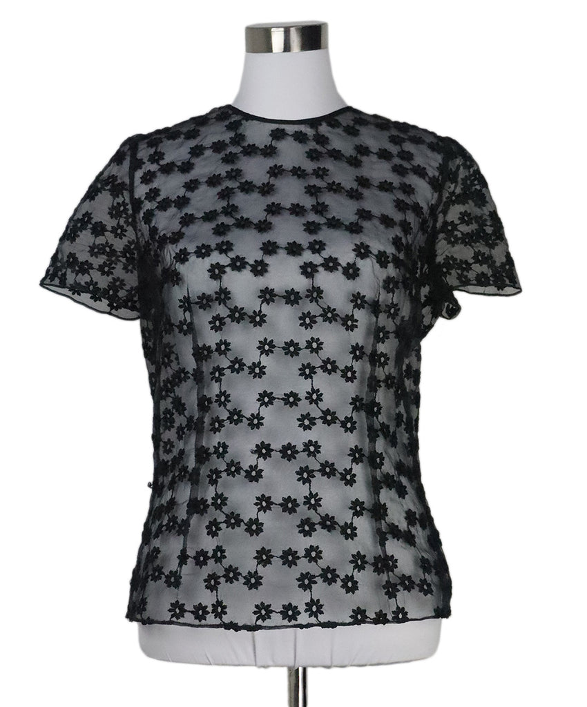 Morgan Le Fay Black Floral Embroidered Top 