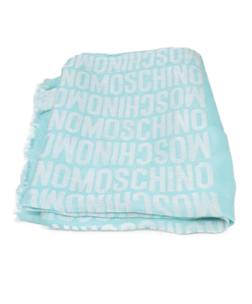 Moschino Aqua Print Scarf - Michael's Consignment NYC