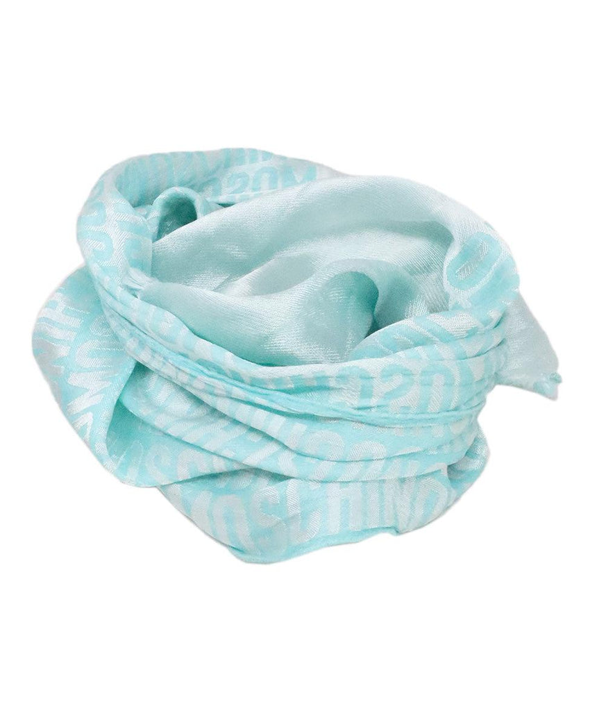 Moschino Aqua Print Scarf - Michael's Consignment NYC