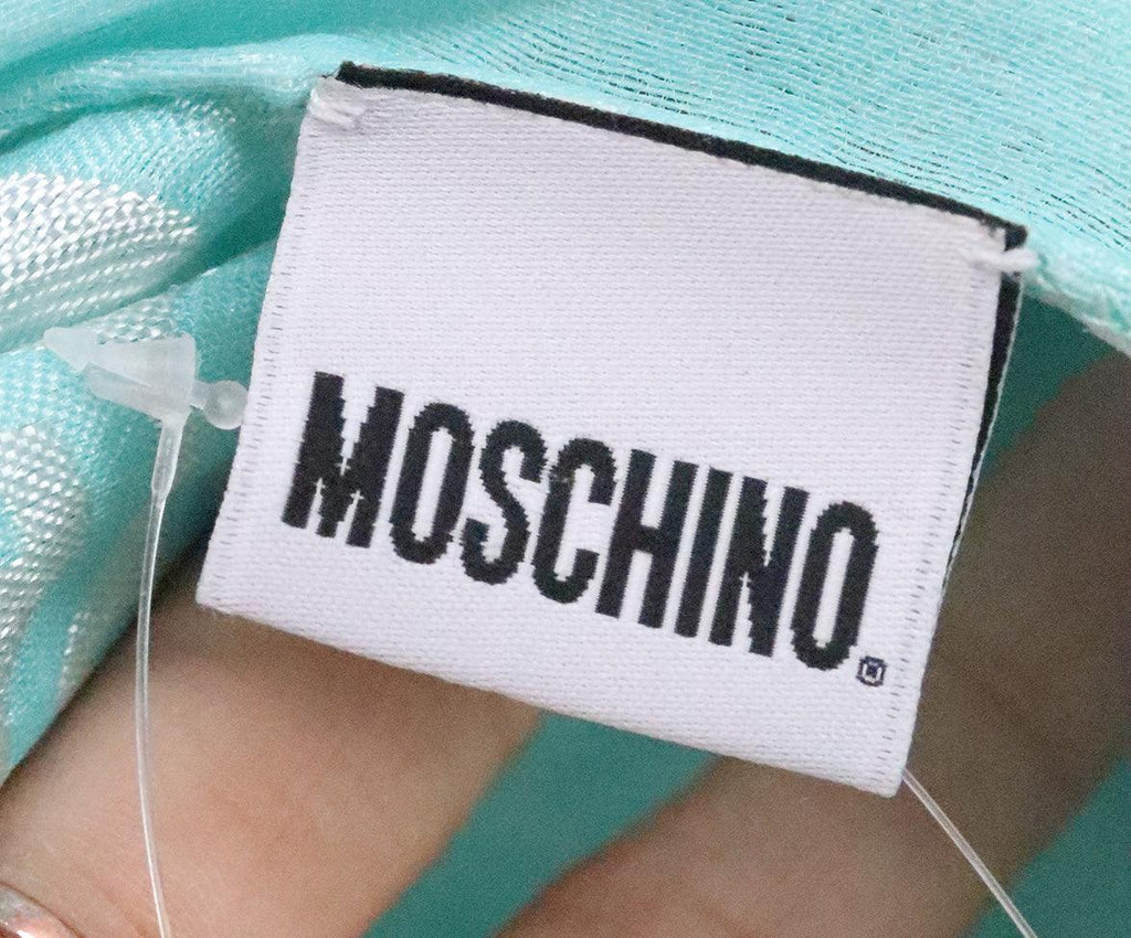 Moschino Aqua Print Scarf - Michael's Consignment NYC