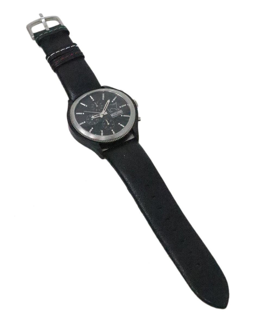 Moschino Black Leather & Stainless Steel Watch - Michael's Consignment NYC