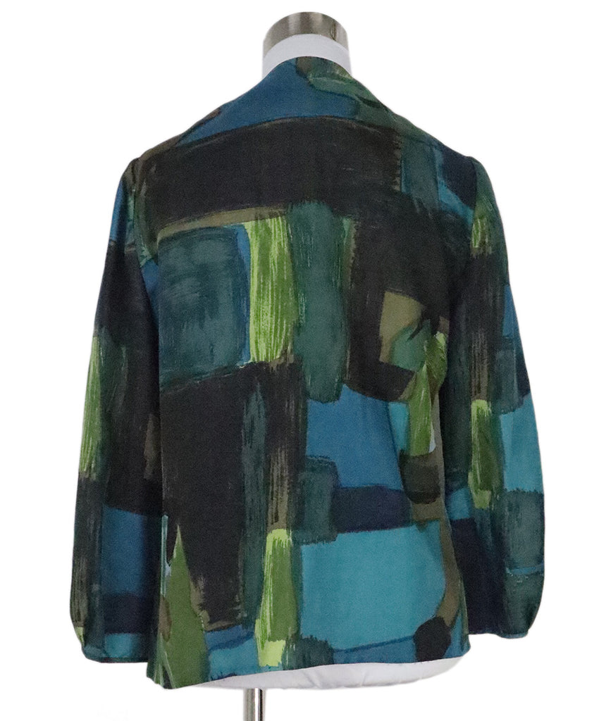 Moschino Blue & Green Silk Blouse 2