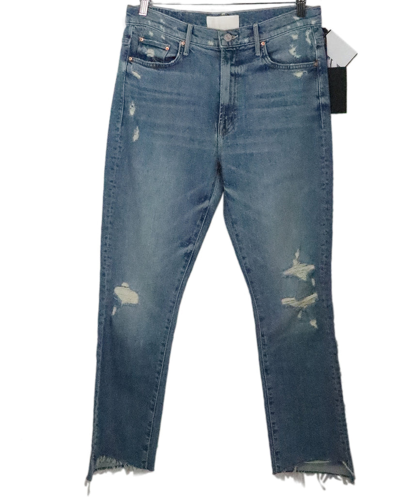 Mother Distressed Blue Jeans 1