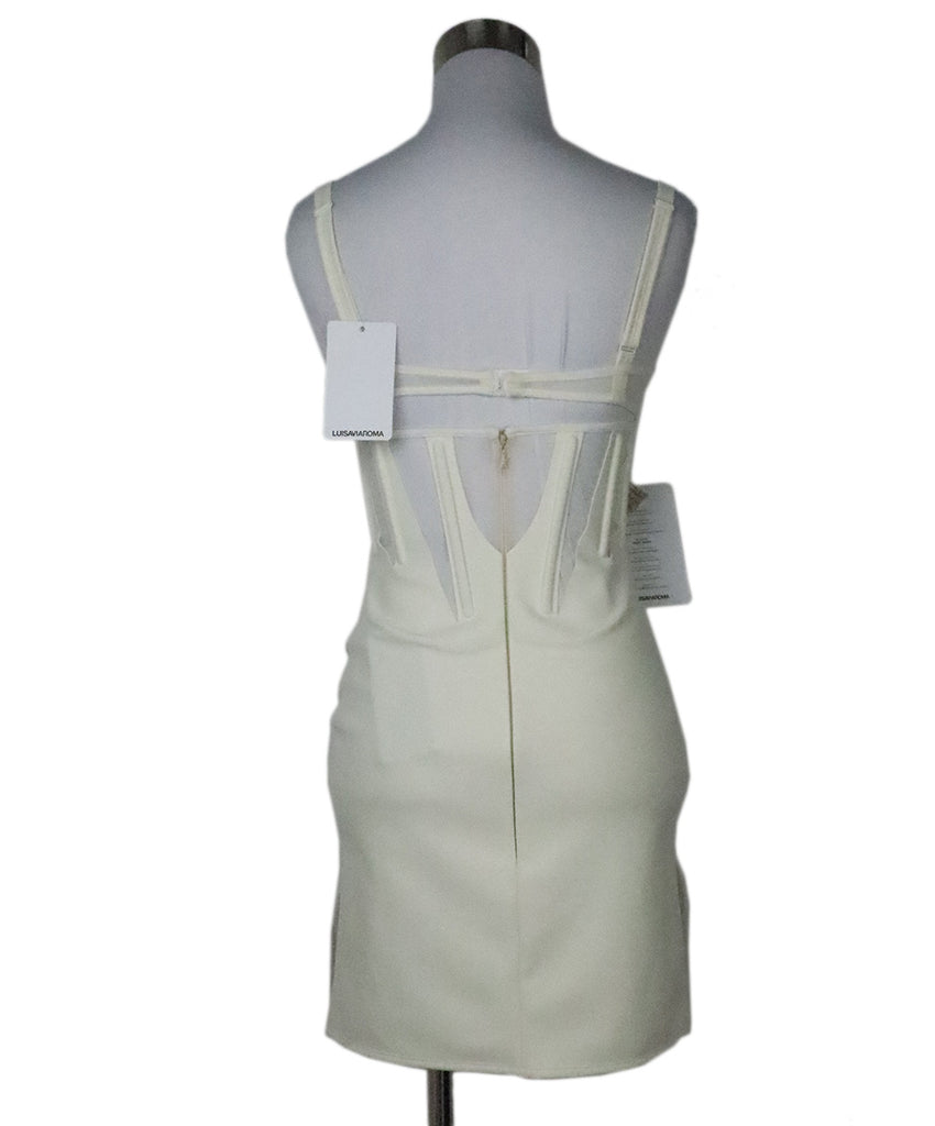 Mugler Ivory Illusion Trim Dress 2