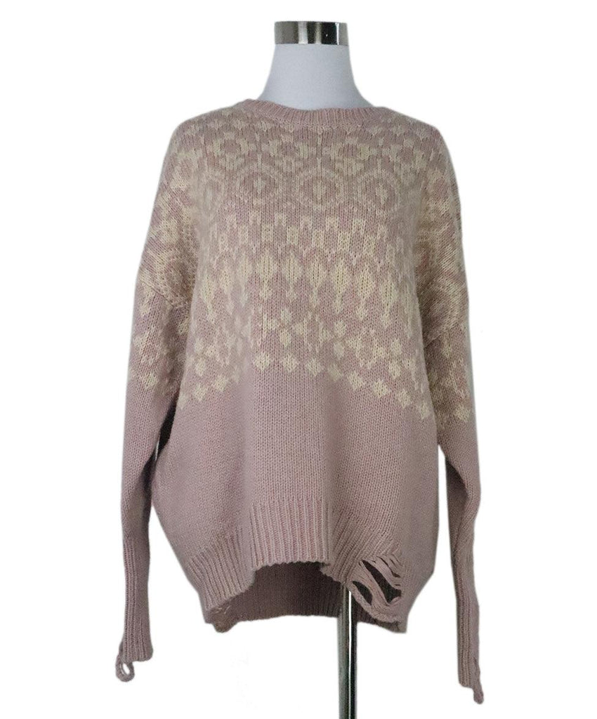 NSF Pink & Cream Merino Wool Sweater 