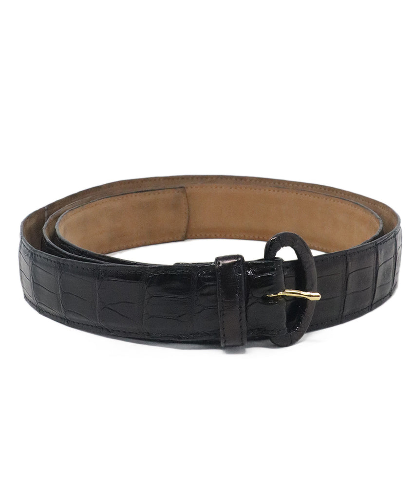 Nancy Gonzalez Black Alligator Belt 