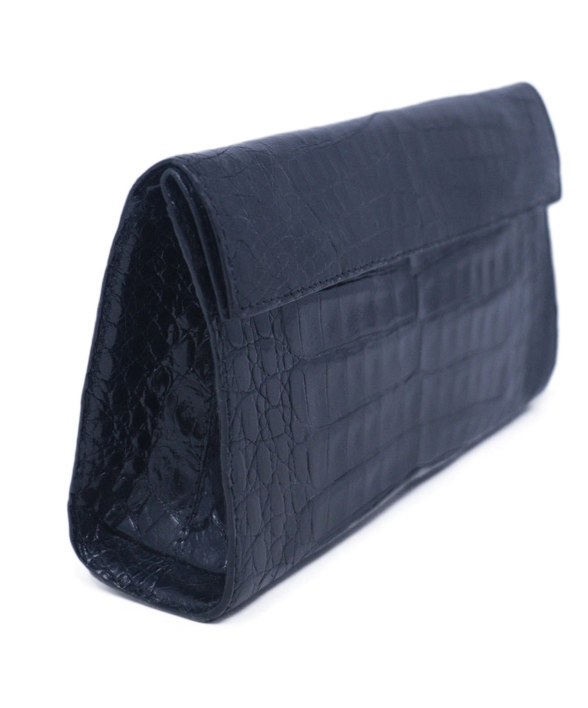 Nancy Gonzalez Black Crocodile Clutch 1